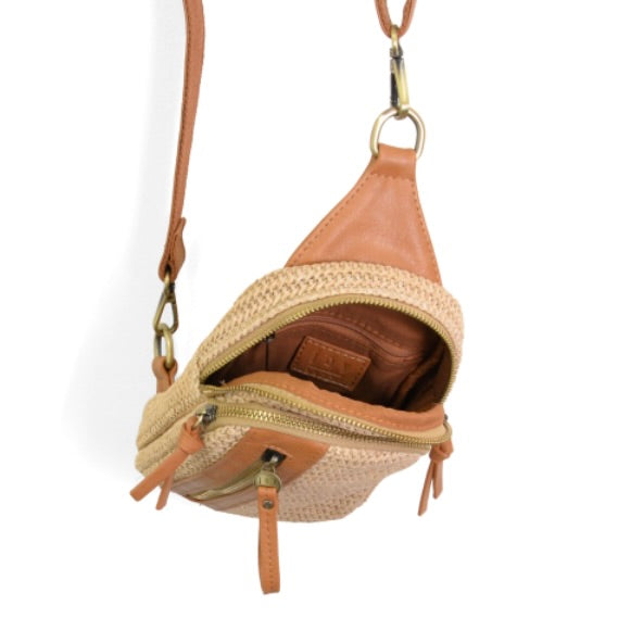 Natural Straw Skyler Sling Bag