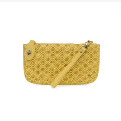 Lattice Woven Mini Crossbody Wristlet Clutch
