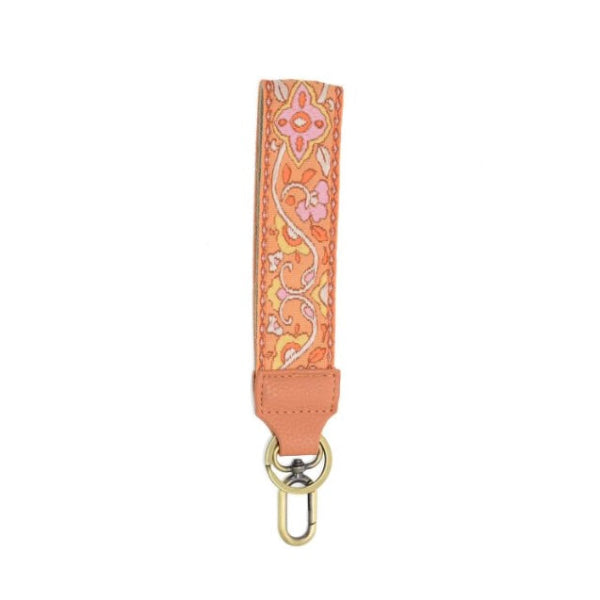 Multi Pink Fringe Floral Easy Find Wristlet