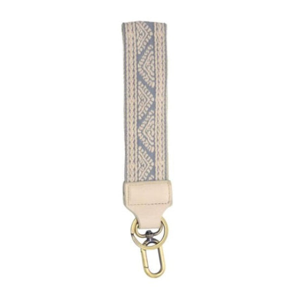 Denim Blue Geo Pyramid Easy Find Wristlet