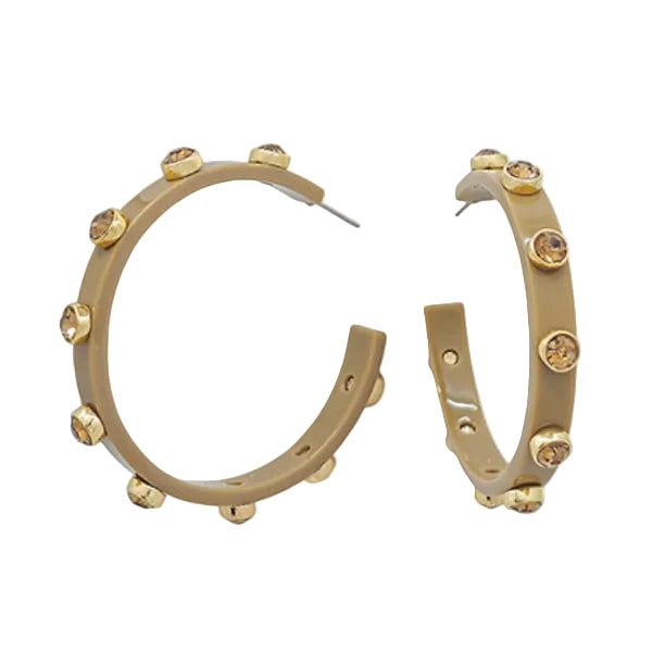 Cafe Studded Hoops