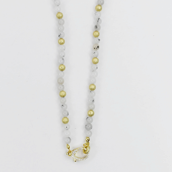 Just the Girl Gemstone Beaded Necklace with Lobster Claw