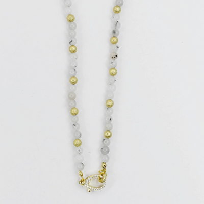 Just the Girl Gemstone Beaded Necklace with Lobster Claw