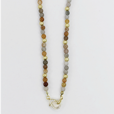 Just the Girl Gemstone Beaded Necklace with Lobster Claw
