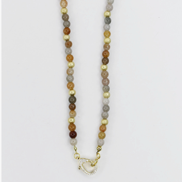 Just the Girl Gemstone Beaded Necklace with Lobster Claw