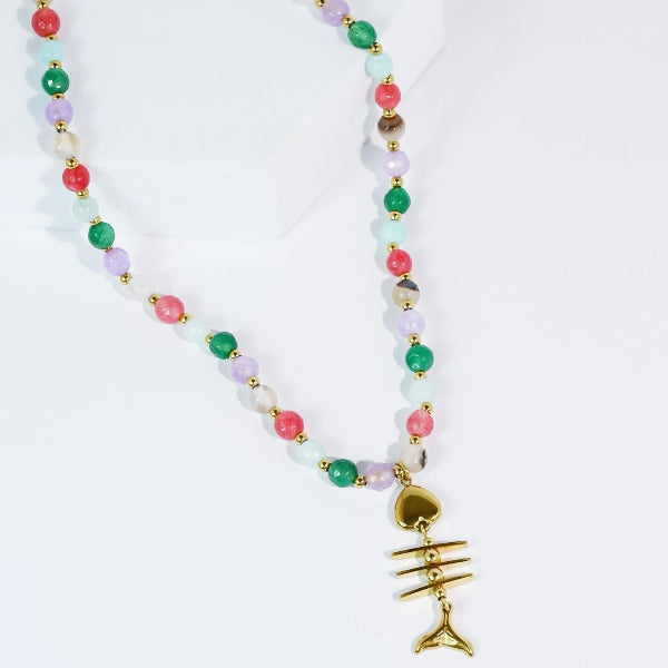 Caught One Beaded Necklace