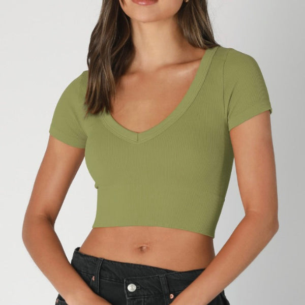 NB-V Neck Crop Tee