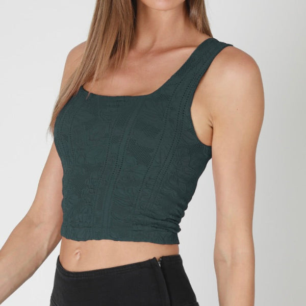 NB-Double Lace Square Crop Top