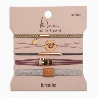 "Breathe" Lotus Flower Earthy Tones Hair Tie Bracelets