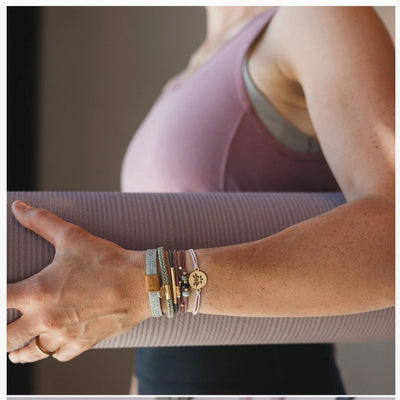 "Breathe" Lotus Flower Earthy Tones Hair Tie Bracelets