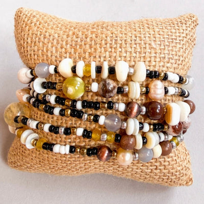 Beaded Babe Convertible Necklace-BEIGE
