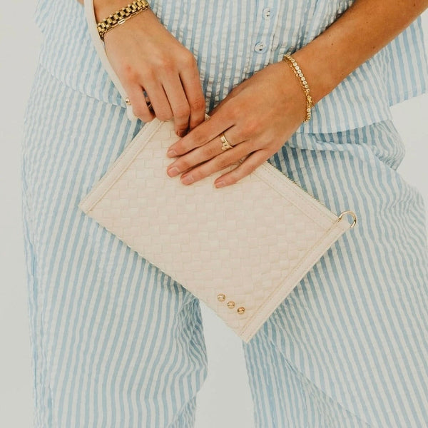 Veda Woven Crossbody/Clutch-CREAM