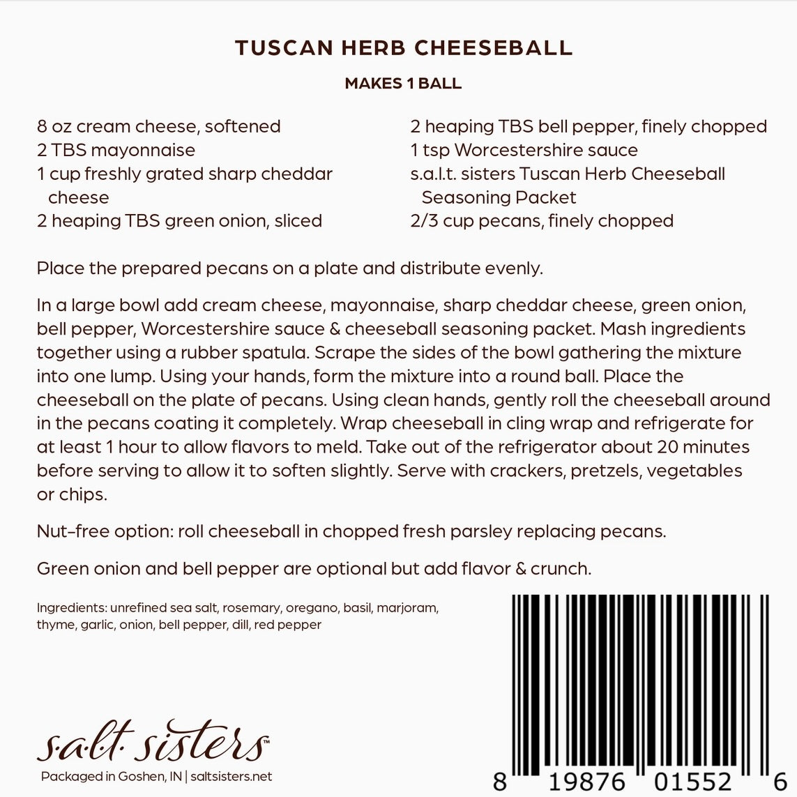 Cheeseball Spice Mix - Tuscan Herb