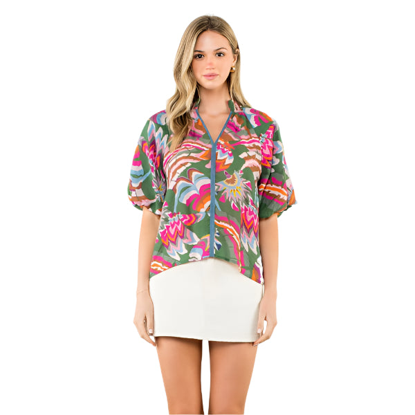 Feather and Flowers Top