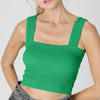 NB Shirred Square Neck Crop Top
