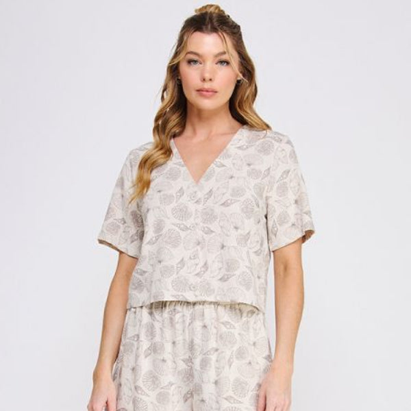 Seashell Linen Top