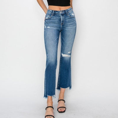 MR Frayed Ankle Jeans