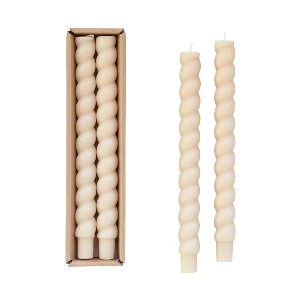 Twisted Taper Candles - WHT