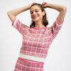 Pink Tweed Top