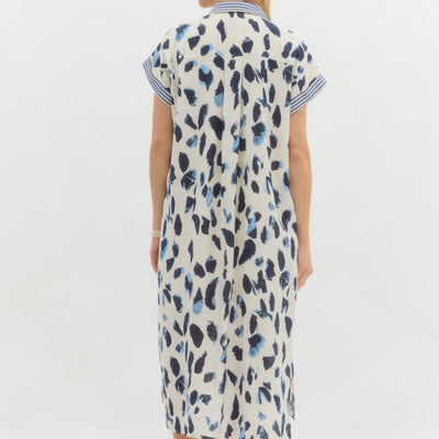 Brush Pattern Shirt Dress