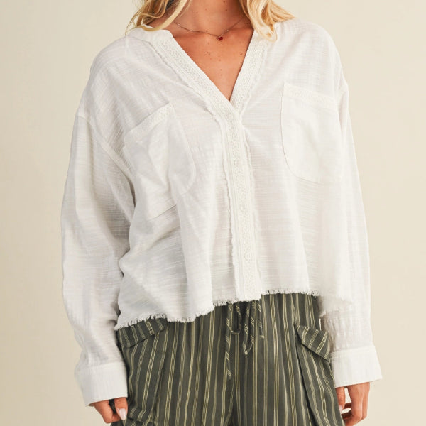 Boho Button Down Top