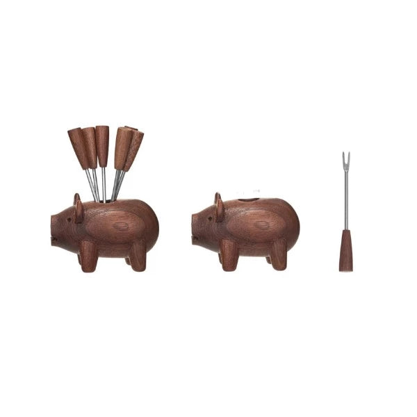 Pig Holder with Tiny Forks