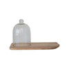 Wood Tray with Glass Cloche