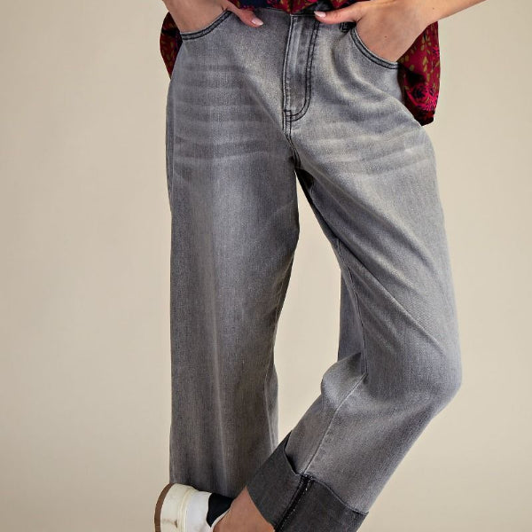 Stone Washed Denim Pant