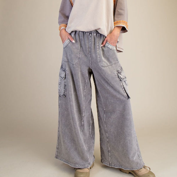 Washed Terry Cargo Pant