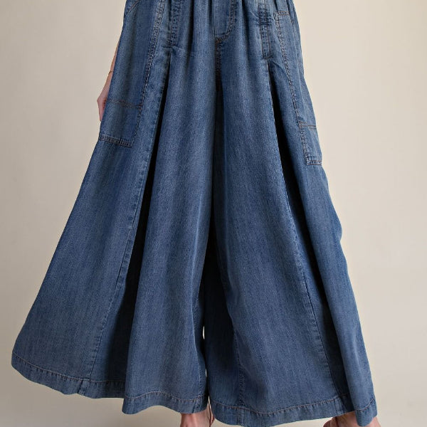 Denim Flow Palazzo Pant