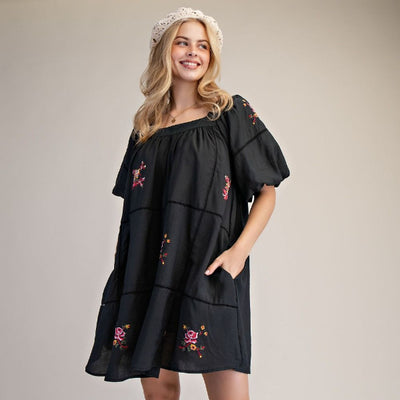 Embroidery Mid Dress