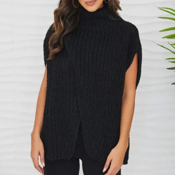 Merry Mock Neck Poncho