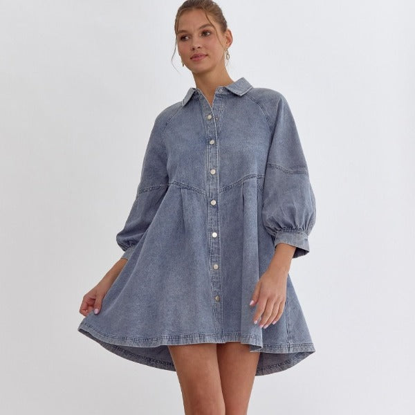Detailed Denim Dress