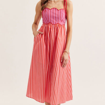 Pretty Stripes Midi Dress