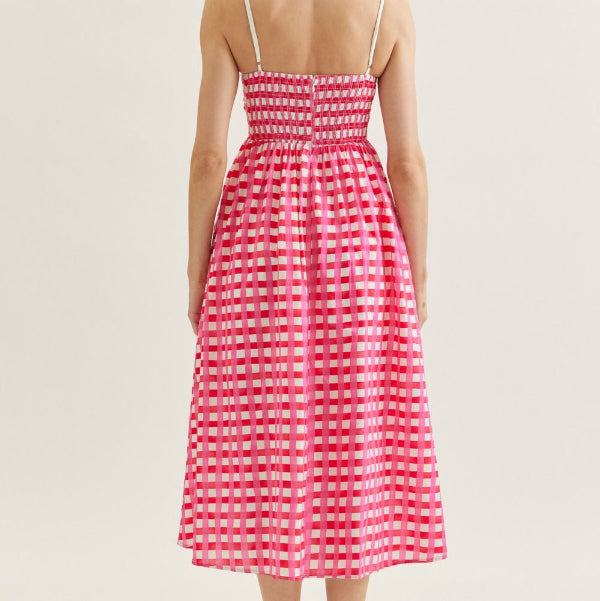 Pretty Check Midi Dress