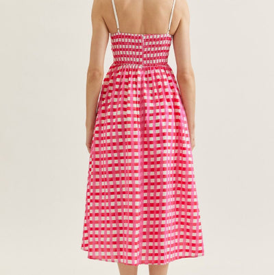 Pretty Check Midi Dress