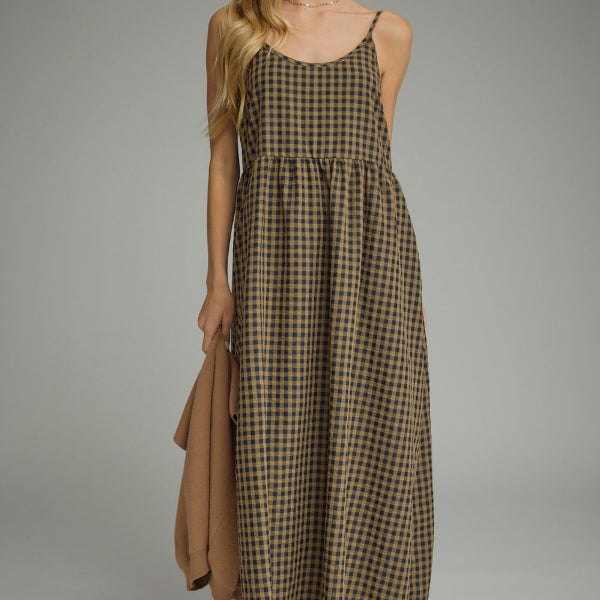 Gingham Midi Dress