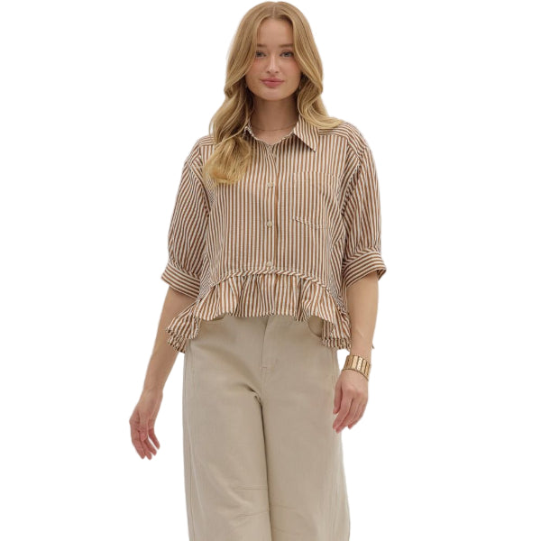 Cinnamon Ruffle Top