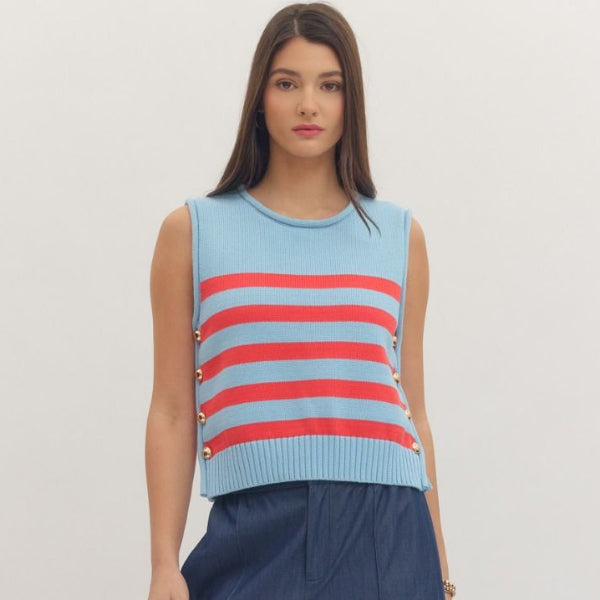 The Red Line Knit Top