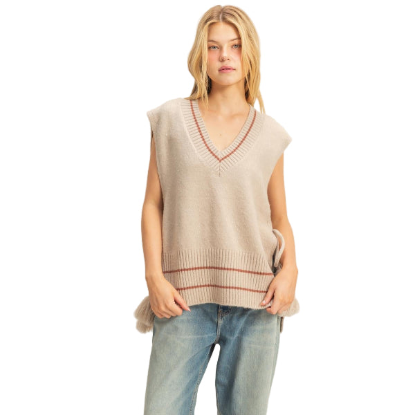 Side Tie Sweater Vest