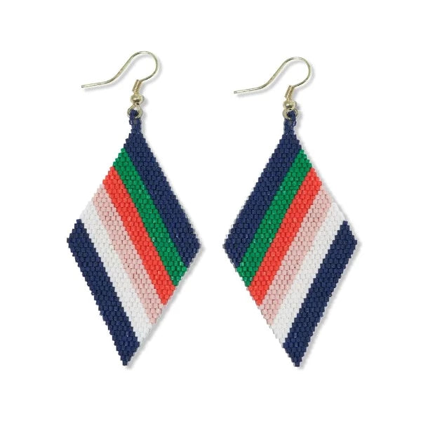 Frida Diagonal Stripe Earrings - St. Tropez