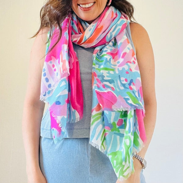 Milly Floral Print Scarf