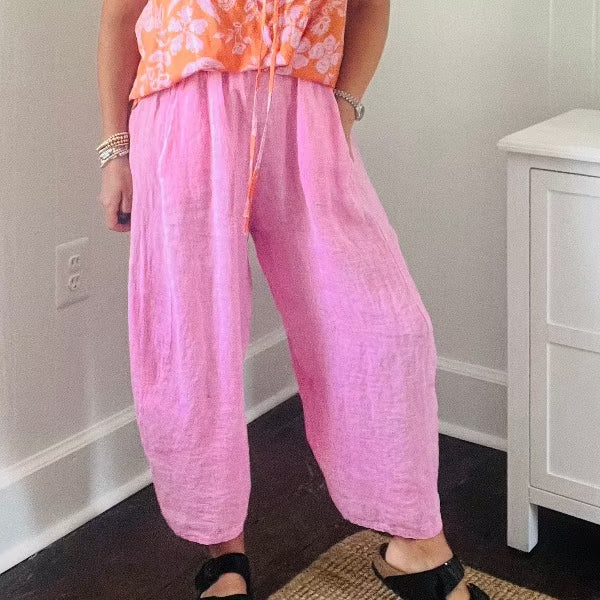 Pink Linen Pants