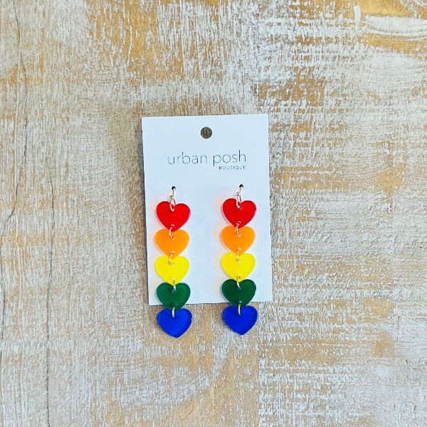 Rainbow Heart Earrings