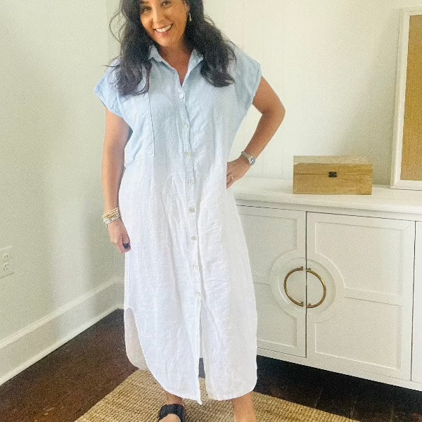 Ombre Blue Tie Dye Dress