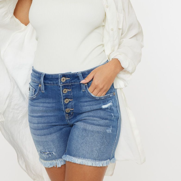 Midi Length Denim Shorts