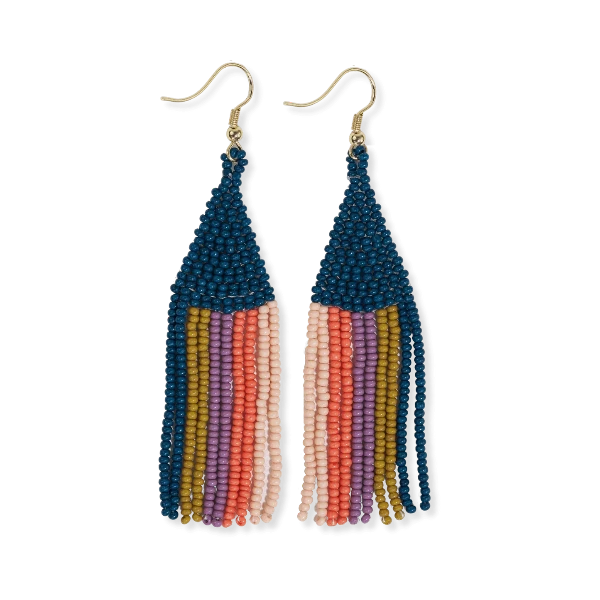 Lennon Beaded Fringe Earrings - Amsterdam