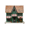 Green Holiday Paper House w/ Trees, Deer
