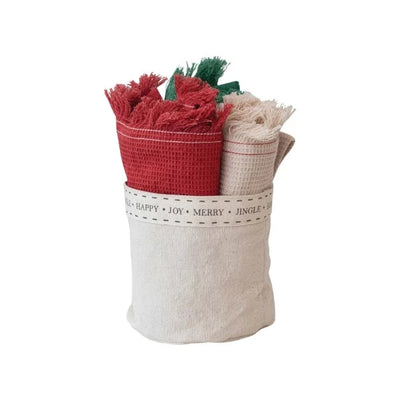 Christmas Color Tea Towels with Bag