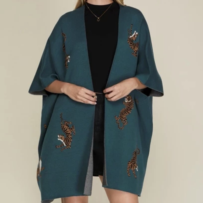 Tiger Poncho Cardi Sweater